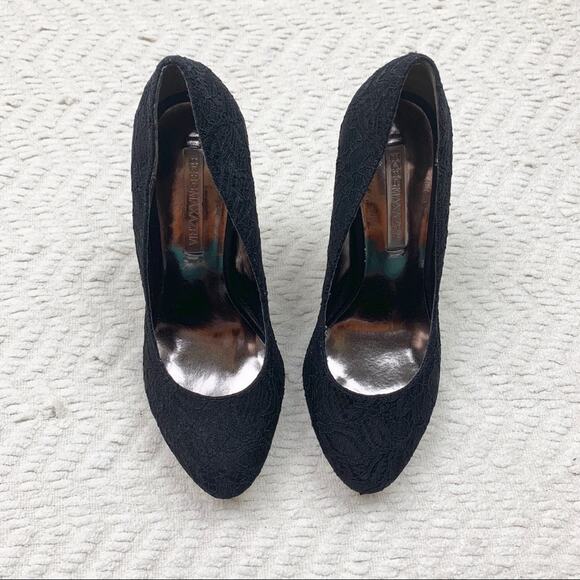 BCBGMaxAzria Black Lace Pumps Size 7 - Picture 2 of 7